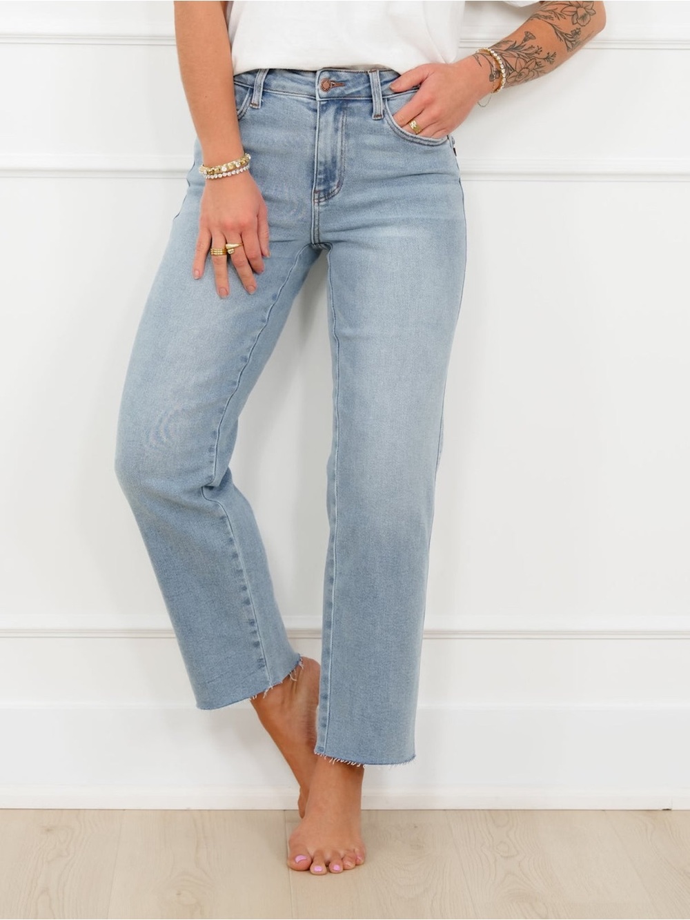 Judy Blue Light Blue Cropped Straight Leg Jeans